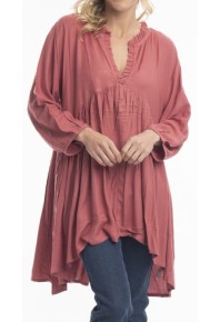 Orientique Solid Dobby Tunic Old Rose 